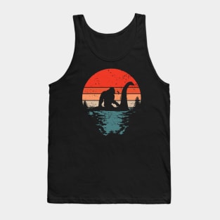 Bigfoot Riding Loch Ness - Retro Tank Top